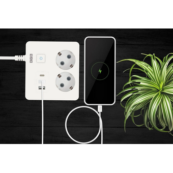  Сетевой удлинитель Power Cube PC-1-2M 1.9м (2 розетки) белый (коробка) 