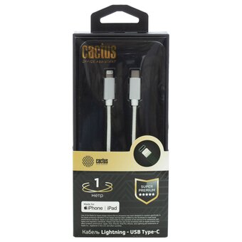  Кабель Cactus CS-LG.USB.C-1 USB Type-C m-Lightning m 1м белый 