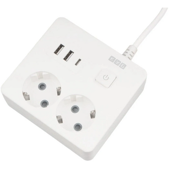  Сетевой удлинитель Power Cube PC-1-2M 1.9м (2 розетки) белый (коробка) 