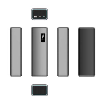  Power Bank Xiaomi Mi PB200P Cuktech ZMI P Series 20000 мАч 150Вт QC 3.0 PD3.0 1xUSB-A+2xType-C+ LCD экран, до 120Вт на Type-C выход PB Silver Grey 