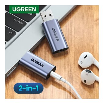  Переходник/адаптер UGREEN СМ383 80864 USB-A To 3.5mm External Stereo Sound Adapter 