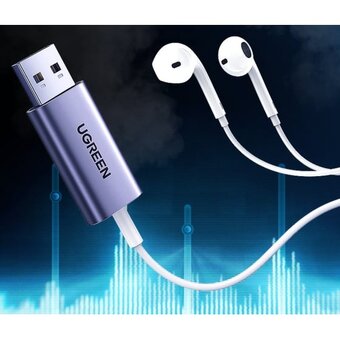  Переходник/адаптер UGREEN СМ383 80864 USB-A To 3.5mm External Stereo Sound Adapter 