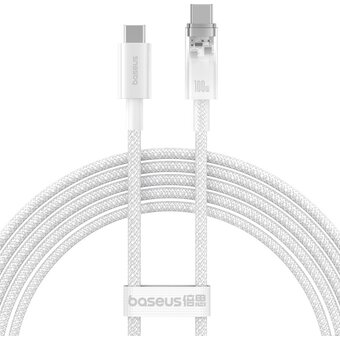  Дата-кабель Baseus Explorer (P10319703221-01) Fast Charging with Smart Temperature Control Type-C to Type-C 100W 2m Stellar White 