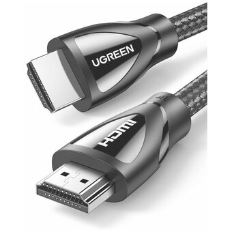  Кабель UGREEN HD140 80402 HDMI 2.1 Male To Male Cable 8K Braided Cable 1.5m Black 