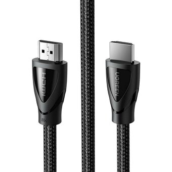  Кабель UGREEN HD140 80402 HDMI 2.1 Male To Male Cable 8K Braided Cable 1.5m Black 