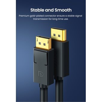  Кабель UGREEN DP102 10211 DP 1.2 Male to Male Cable 2m Black 
