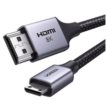  Кабель UGREEN HD163 15515 Mini HDMI to HDMI 8K Cable 2m Black 