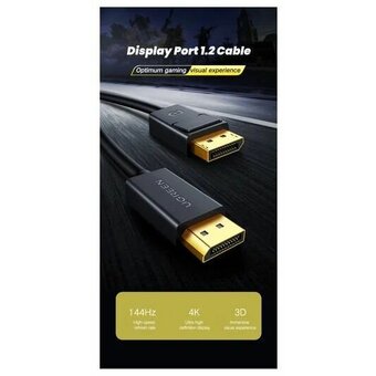  Кабель UGREEN DP102 10211 DP 1.2 Male to Male Cable 2m Black 