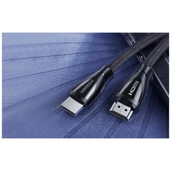  Кабель UGREEN HD140 80404 HDMI 2.1 Male To Male Cable 8K Braided Cable 3m Black 