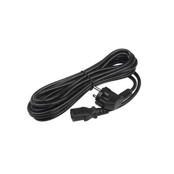  Кабель питания Hyperline PWC-IEC13-SHM-5.0-BK для компьютера Shucko+C13 3x1.00 10A угловая вилка 5м 