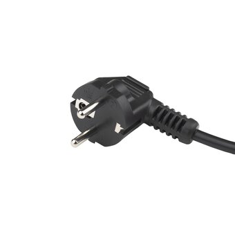  Кабель питания Hyperline PWC-IEC13-SHM-5.0-BK для компьютера Shucko+C13 3x1.00 10A угловая вилка 5м 