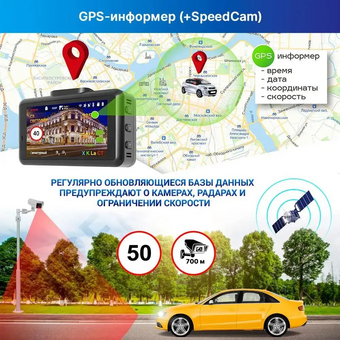 Видеорегистратор с радар-детектором TrendVision DriveCam Real 4K Signature LNA Max GPS ГЛОНАСС 