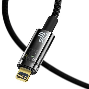  Дата-кабель Baseus Explorer (CATS000001) Auto Power-Off Fast Charging Type-C to IP 20W 1m Black 