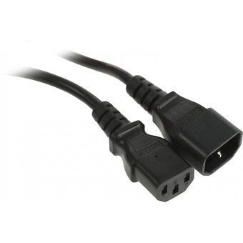  Кабель питания Hyperline PWC-IEC13-IEC14-3.0-BK монитор-компьютер IEC 320 C13 - IEC 320 C14 3x0.75 3м 