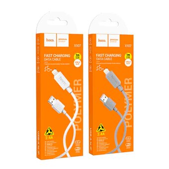  Дата-кабель HOCO X107 Favor charging data cable iP белый 