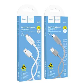  Дата-кабель HOCO X107 Favor 60W charging data cable Type-C + Type-C белый 
