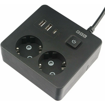 Сетевой удлинитель Power Cube PC-1B-2M 1.9м (2 розетки) черный (коробка) 