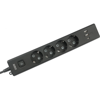  Сетевой удлинитель Power Cube PC-7B-2M 1.9м (4 розетки) черный (коробка) 