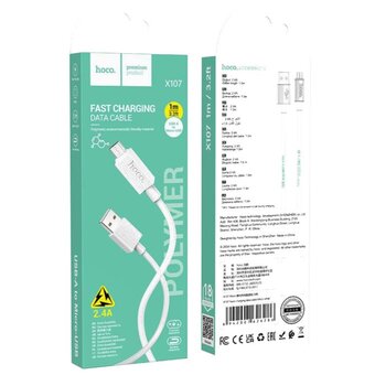  Дата-кабель HOCO X107 Favor charging data cable Micro белый 