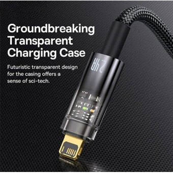  Дата-кабель Baseus Explorer (CATS000401) Auto Power-Off Fast Charging USB to IP 2.4A 1m Black 