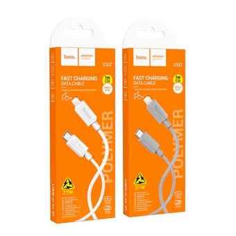  Дата-кабель HOCO X107 Favor PD charging data cable iP белый 