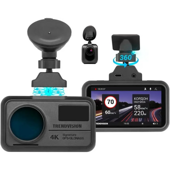  Видеорегистратор TrendVision TDR-725 Real 4K 2CH черный 