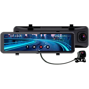  Видеорегистратор TrendVision CarPlay Mirror черный 2Mpix 2160x3840 2160p 150гр. MSTAR 8826 