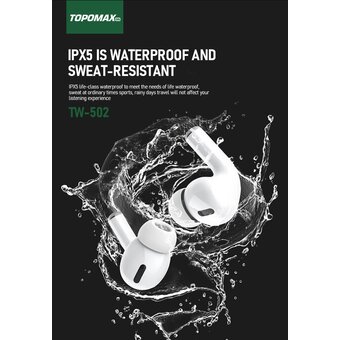  Наушники bluetooth TOPOMAX TW-502 TWS белый 