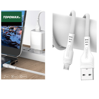  Дата-кабель TOPOMAX TC-19M PVC Micro cable 3A Fast Charge 1м белый 