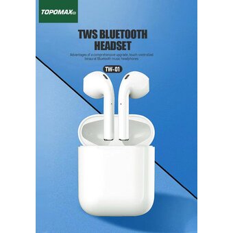  Наушники bluetooth TOPOMAX TW-01 TWS белый 