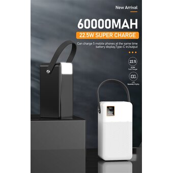  Аккумулятор внешний резервный TOPOMAX TPB-F102 60000mAh, 22.5W, QC3.0 черный 
