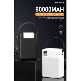 Аккумулятор внешний резервный TOPOMAX TPB-F103 80000mAh, 22.5W, QC3.0 черный 