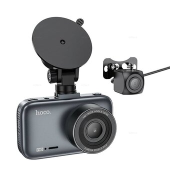  Видеорегистратор HOCO DV6 Driving recorder with 3-inch display with rear camera серый 