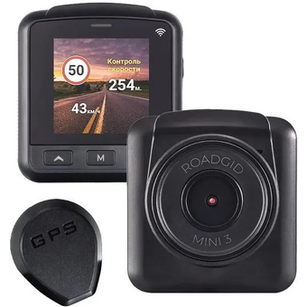  Видеорегистратор ROADGID Mini 3 GPS Wi-Fi 1045098 черный 