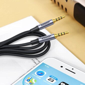  Кабель UGREEN AV183 20497 3.5mm Male to Male 4-Pole Microphone Audio Cable 1.5m Black 
