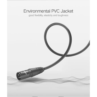  Кабель UGREEN AV130 20710 Cannon Male to Female Microphone Extension Audio Cable 2m Black 