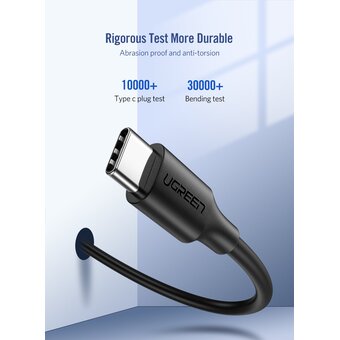  Кабель UGREEN US286 (60788) USB-C 2.0 Male To USB-C 2.0 Male 3A Data Cable 3m Black 