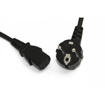  Кабель питания Hyperline PWC-IEC13-SHM-1.8-BK для компьютера Shucko+C13 3x0.75 1.8м 