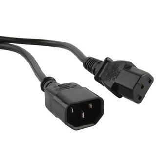  Кабель питания Hyperline PWC-IEC13-IEC14-1.8-BK монитор-компьютер IEC 320 C13 - IEC 320 C14 3x0.75 1.8м 