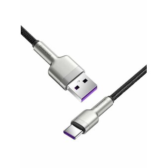  Дата-кабель Baseus Cafule (CAKF000201) Metal USB to Type-C 66W 2m Black 