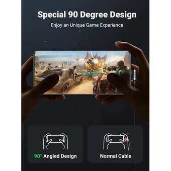  Кабель UGREEN US176 20857 Right Angle USB-A to USB-C Cable 2m Space Gray 