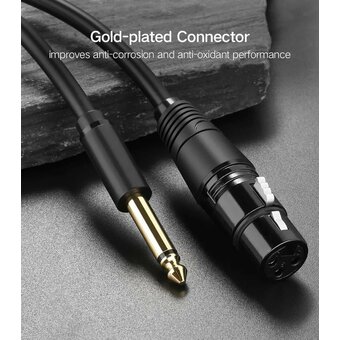  Кабель UGREEN AV131 20719 6.35 Male To XLR Female Cable 2m Black 