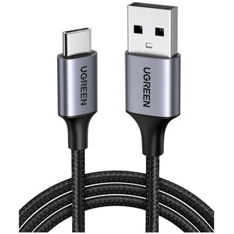  Кабель UGREEN US288 60408 USB-A 2.0 to USB-C Cable Nickel Plating Aluminum Braid 3m Space Gray 