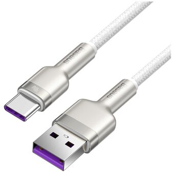  Дата-кабель Baseus Cafule (CAKF000202) Metal USB to Type-C 66W 2m White 