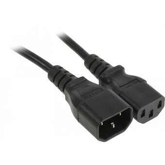  Кабель питания Hyperline PWC-IEC13-IEC14-1.8-BK монитор-компьютер IEC 320 C13 - IEC 320 C14 3x0.75 1.8м 