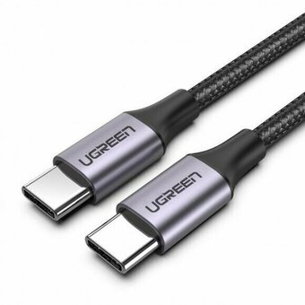  Кабель UGREEN US261 50152 USB 2.0 C M/M Round Cable Nickel Plating Aluminum Shell 2m Gray/Black 