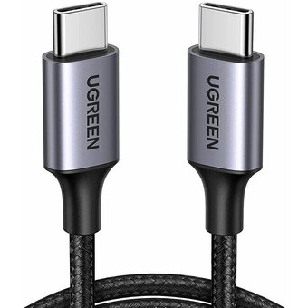  Кабель UGREEN US261 50152 USB 2.0 C M/M Round Cable Nickel Plating Aluminum Shell 2m Gray/Black 