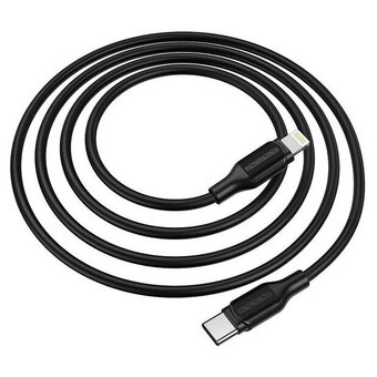  Кабель Buro PD18W черный USB Type-C m-Lightning m 1м 