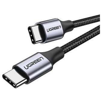  Кабель UGREEN US261 50152 USB 2.0 C M/M Round Cable Nickel Plating Aluminum Shell 2m Gray/Black 