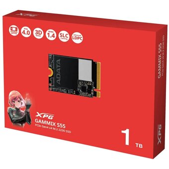  SSD ADATA XPG Gammix S55 (SGAMMIXS55-1T-C) M.2 2230 1TB PCIe Gen4x4 with NVMe 5000/3700, 3D ТLC Nand 
